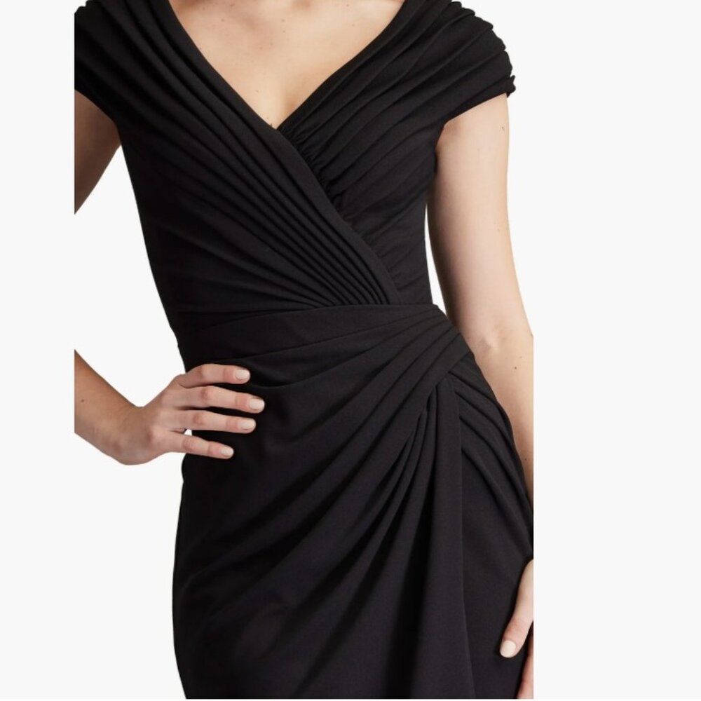 Tadashi Shoji Pleated Crepe Sheath Dress (XL) - Picture 5 of 11
